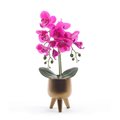 Forever Leaf Faux Purple Orchid Flower in Gold Pot FL05106